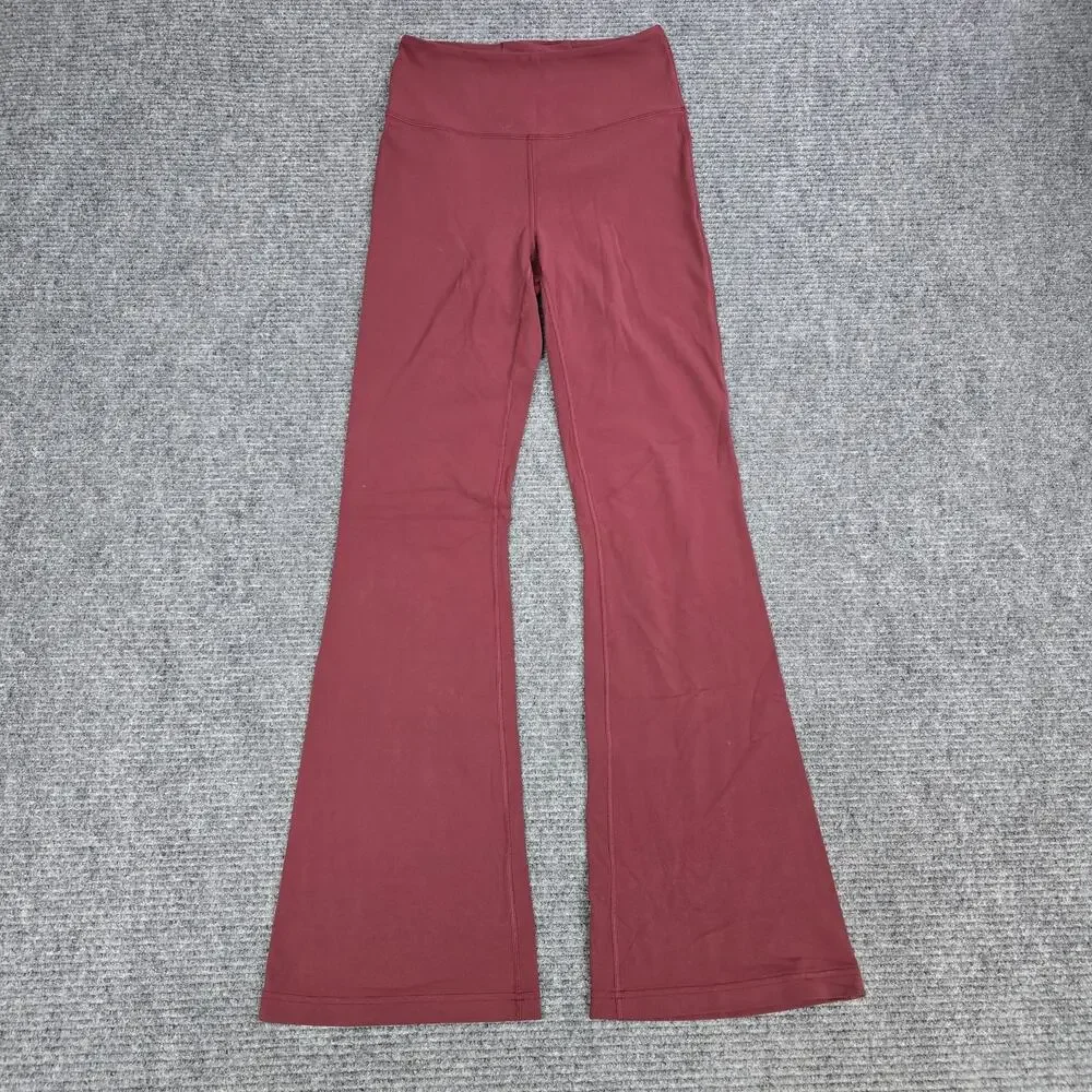 Lululemon Groove Super High-Rise Flared Pant Nulu Womens 8 Smoky Red 32